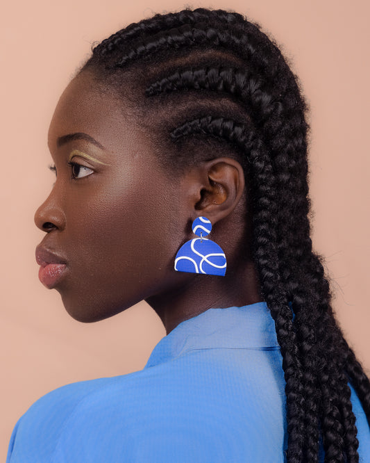 Oversize Pacific Blue Ocean Earring - Thaiane Handmade Jewelry