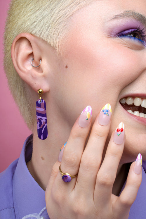 Load image 1 in gallery view. Slim Bar  Earrings