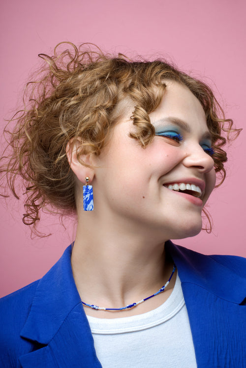 Load image 1 in gallery view. Rectangle Long Earrings
