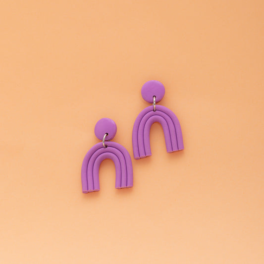 Lilac Rainbow Polymer Clay Earrings - Thaiane Handmade Jewelry 