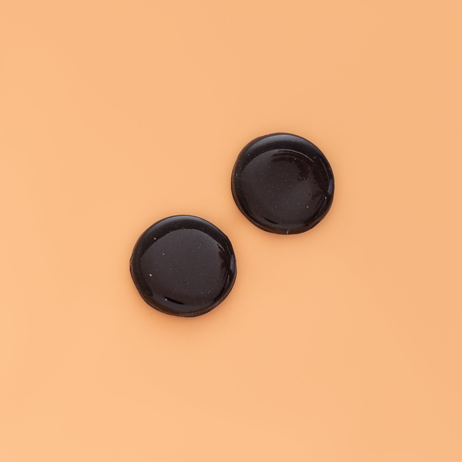 Black Button Polymer Clay Earring - Thaiane Handmade Jewelry 